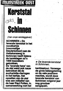 Krantenartikel - Kerststal in Schinnen