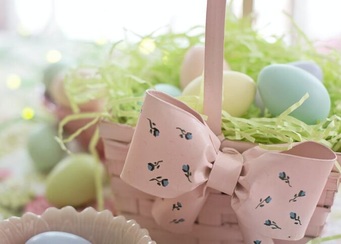 eggs on a basket